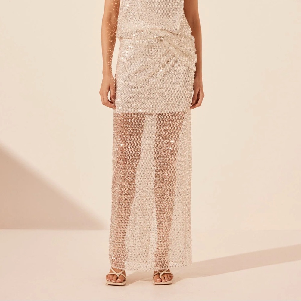Shona Joy Cream Maxi Skirt